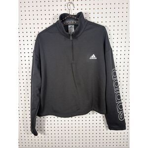 Adidas woman’s oversized cropped 1/2 zip pullover sweatshirt size 2XL